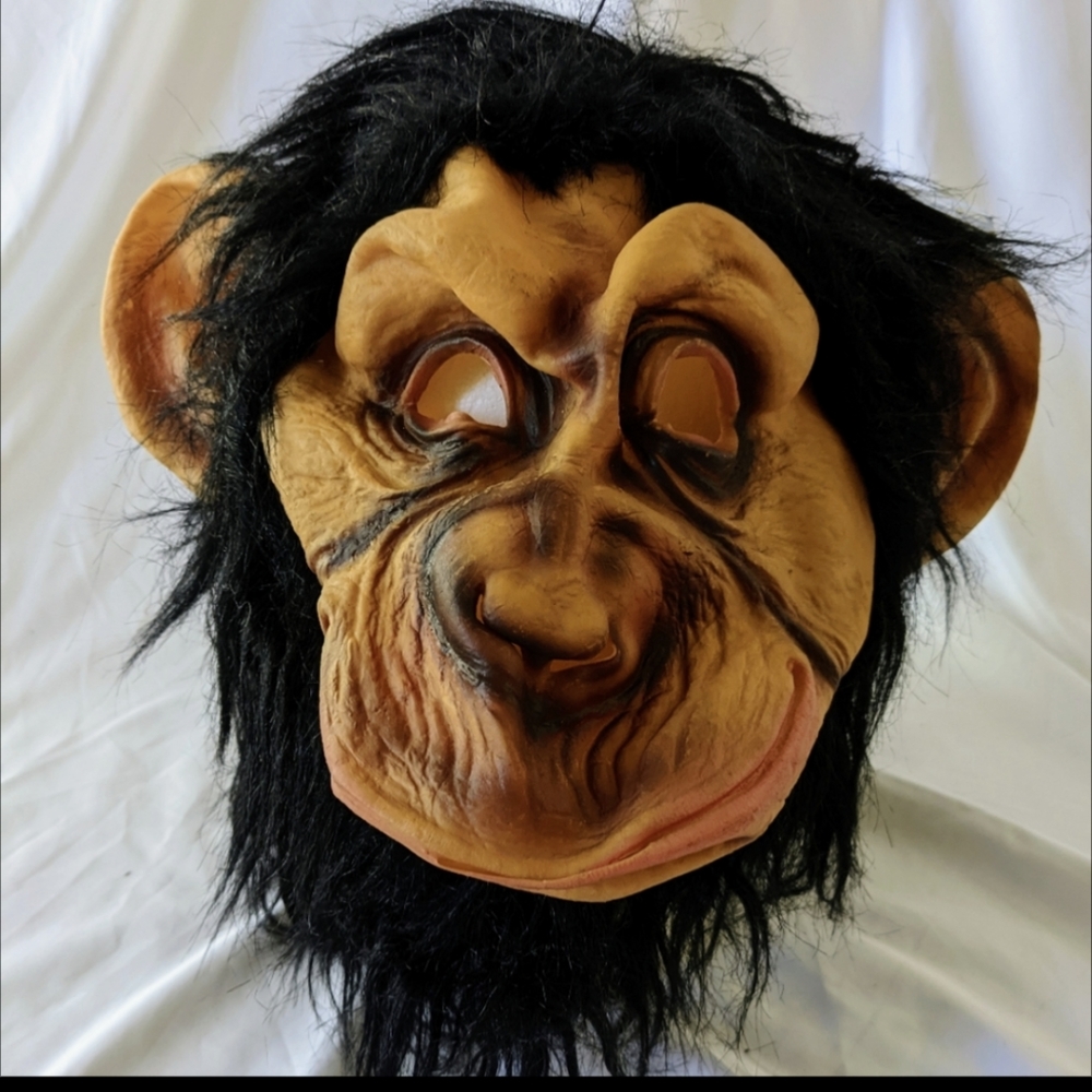 Chimpanzee Monkey Mask Costume Halloween Adult One Side Unisex